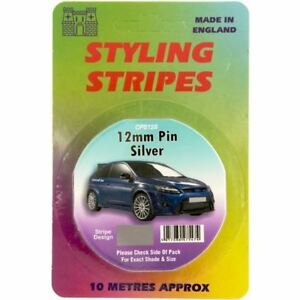 Auto Styling Stripes 12mm Solid Pin Stripe Silver